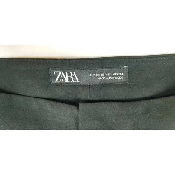 Zara Size 2 Women's Black Career Pocket Button Zip Pants Slack Inseam 26 Inches - Picture 4 of 14